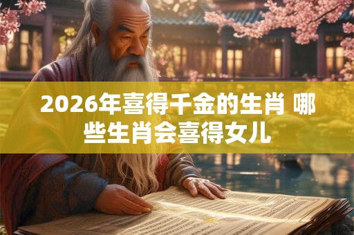 2026年喜得千金的生肖 哪些生肖会喜得女儿