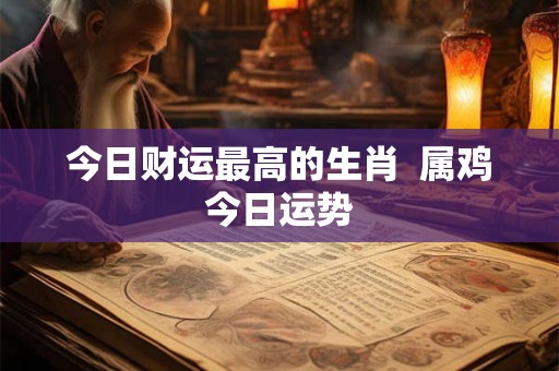 今日财运最高的生肖 属鸡今日运势 今日财运最高的生肖 属鸡今日运势