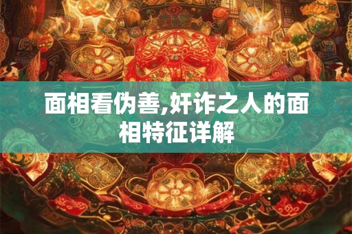 面相看伪善,奸诈之人的面相特征详解