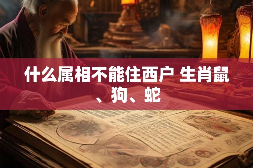 什么属相不能住西户 生肖鼠、狗、蛇