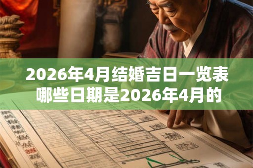 2026年4月结婚吉日一览表 哪些日期是2026年4月的吉日结婚