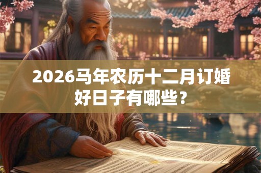 2026马年农历十二月订婚好日子有哪些？