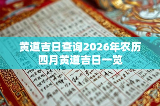 黄道吉日查询2026年农历四月黄道吉日一览 黄道吉日查询2026年农历四月黄道吉日一览