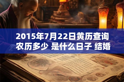 2015年7月22日黄历查询 农历多少 是什么日子 结婚吉时 2015年7月22日黄历查询 农历多少 是什么日子 结婚吉时