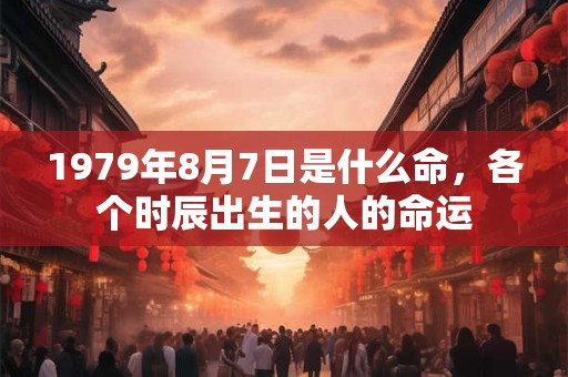 1979年8月7日是什么命，各个时辰出生的人的命运