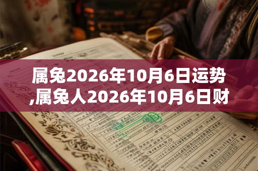 属兔2026年10月6日运势,属兔人2026年10月6日财运,生肖兔2026年10月6日运势
