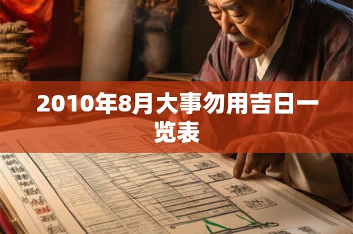 2010年8月大事勿用吉日一览表