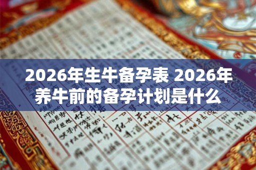 2026年生牛备孕表 2026年养牛前的备孕计划是什么