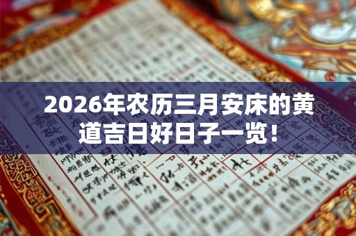 2026年农历三月安床的黄道吉日好日子一览！