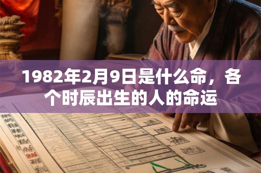 1982年2月9日是什么命，各个时辰出生的人的命运