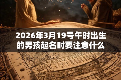 2026年3月19号午时出生的男孩起名时要注意什么 2026年3月19号午时出生的男孩起名时要注意什么