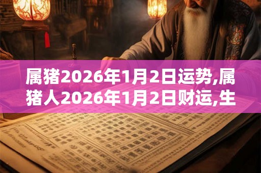 属猪2026年1月2日运势,属猪人2026年1月2日财运,生肖猪2026年1月2日运势