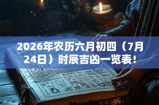 2026年农历六月初四(7月24日)时辰吉凶一览表! 2026年农历六月初四(7月24日)时辰吉凶一览表!