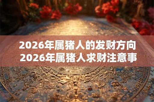 2026年属猪人的发财方向 2026年属猪人求财注意事项