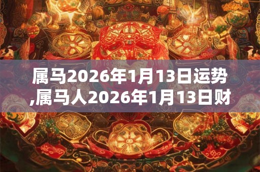 属马2026年1月13日运势,属马人2026年1月13日财运,生肖马2026年1月13日运势