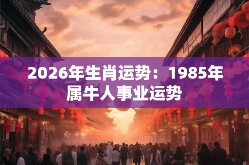 2026年生肖运势：1985年属牛人事业运势