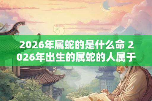2026年属蛇的是什么命 2026年出生的属蛇的人属于哪种命
