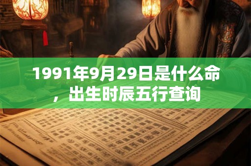 1991年9月29日是什么命，出生时辰五行查询