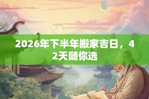 2026年下半年搬家吉日,42天随你选 2026年下半年搬家吉日,42天随你选