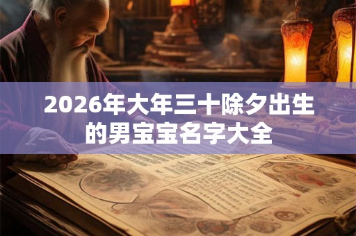 2026年大年三十除夕出生的男宝宝名字大全
