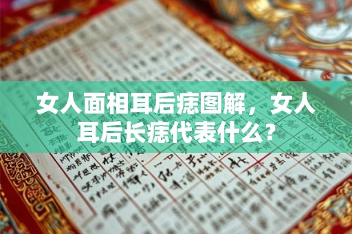 女人面相耳后痣图解,女人耳后长痣代表什么? 女人面相耳后痣图解,女人耳后长痣代表什么?