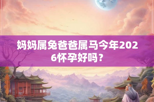妈妈属兔爸爸属马今年2026怀孕好吗？