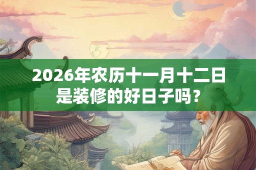 2026年农历十一月十二日是装修的好日子吗？