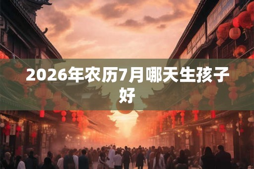 2026年农历7月哪天生孩子好