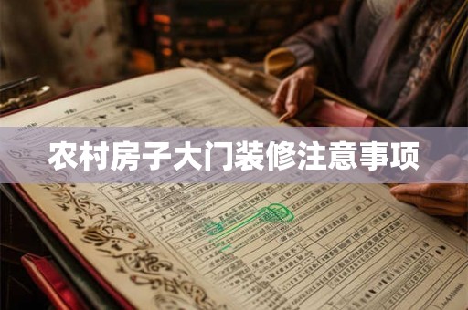 农村房子大门装修注意事项