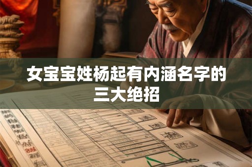 女宝宝姓杨起有内涵名字的三大绝招