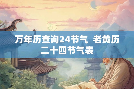 万年历查询24节气  老黄历二十四节气表