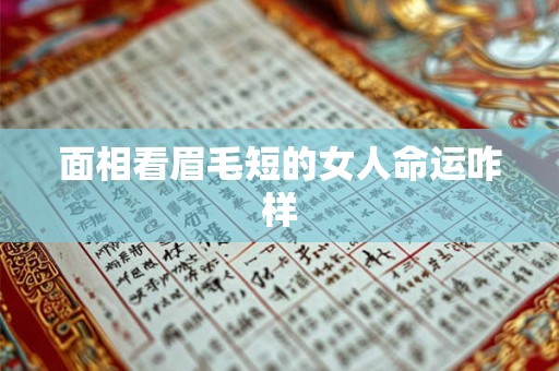 面相看眉毛短的女人命运咋样