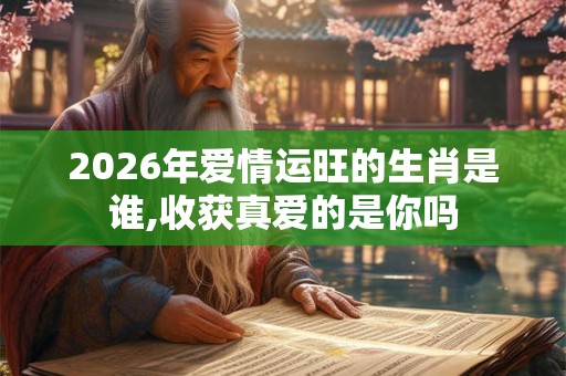 2026年爱情运旺的生肖是谁,收获真爱的是你吗