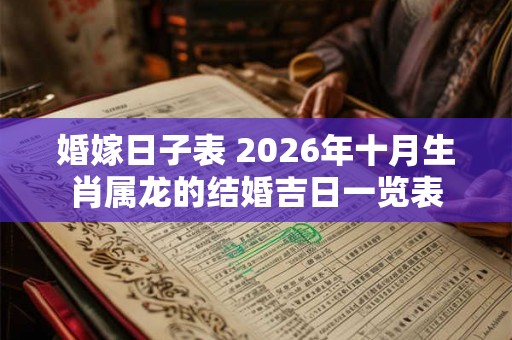 婚嫁日子表 2026年十月生肖属龙的结婚吉日一览表