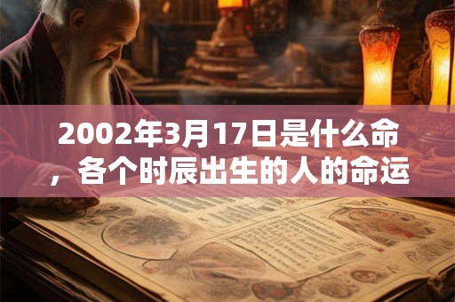 2002年3月17日是什么命，各个时辰出生的人的命运