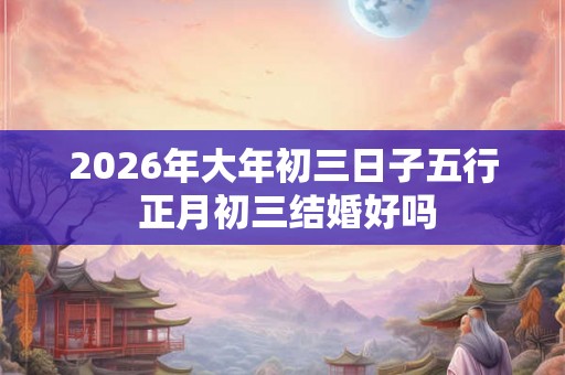 2026年大年初三日子五行 正月初三结婚好吗