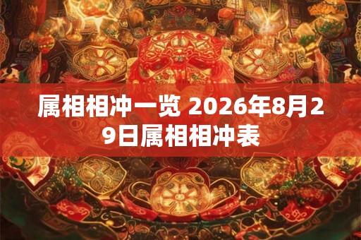 属相相冲一览 2026年8月29日属相相冲表