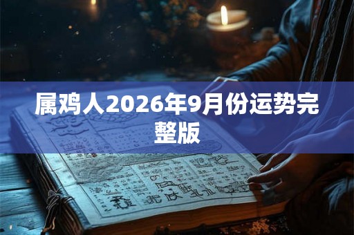 属鸡人2026年9月份运势完整版