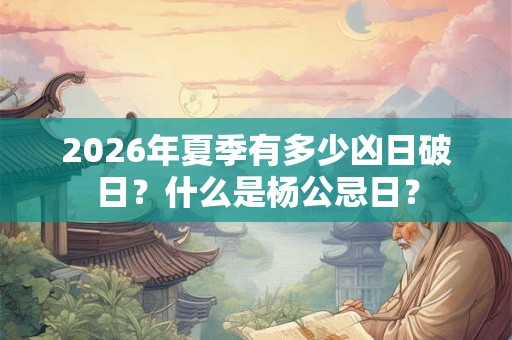 2026年夏季有多少凶日破日？什么是杨公忌日？