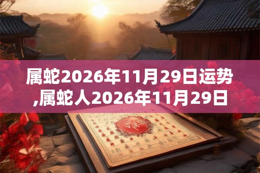 属蛇2026年11月29日运势,属蛇人2026年11月29日财运,生肖蛇2026年11月29日运势
