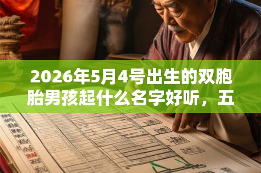 2026年5月4号出生的双胞胎男孩起什么名字好听,五行属什么 2026年5月4号出生的双胞胎男孩起什么名字好听,五行属什么