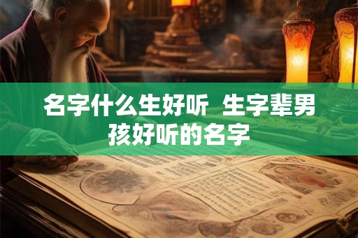 名字什么生好听 生字辈男孩好听的名字 名字什么生好听 生字辈男孩好听的名字