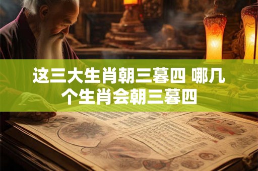 这三大生肖朝三暮四 哪几个生肖会朝三暮四
