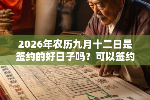 2026年农历九月十二日是签约的好日子吗？可以签约吗？