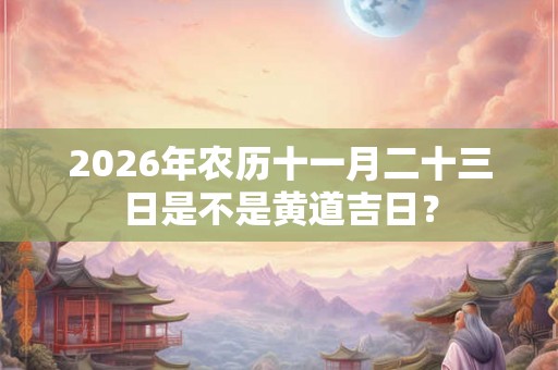 2026年农历十一月二十三日是不是黄道吉日？