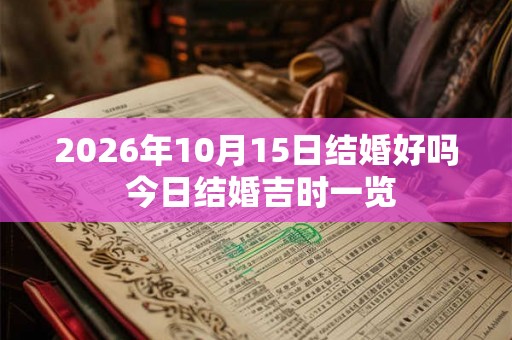 2026年10月15日结婚好吗 今日结婚吉时一览