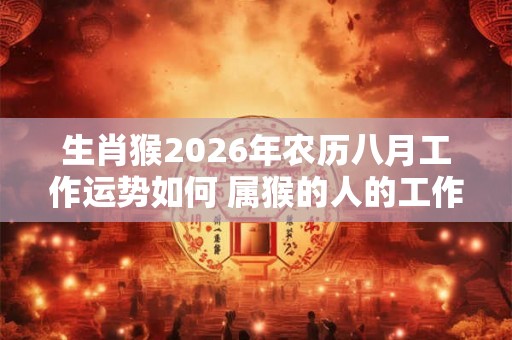 生肖猴2026年农历八月工作运势如何 属猴的人的工作能力如何