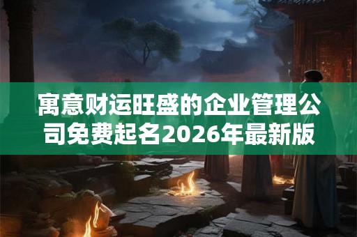 寓意财运旺盛的企业管理公司免费起名2026年最新版