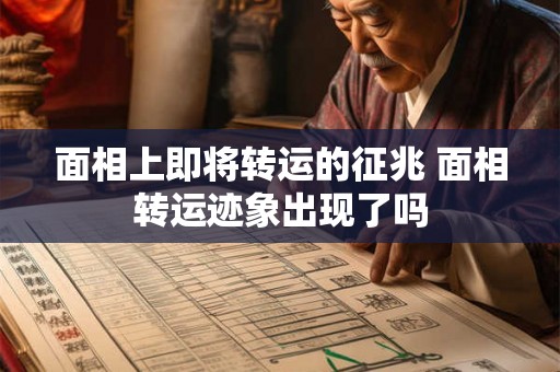 面相上即将转运的征兆 面相转运迹象出现了吗