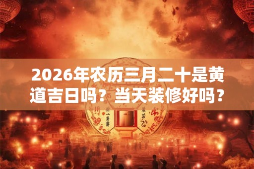2026年农历三月二十是黄道吉日吗？当天装修好吗？